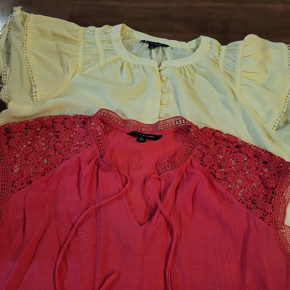 Zac & Rachel Bundle Of 2 Ladies Blouses Size XL Pink And Yellow